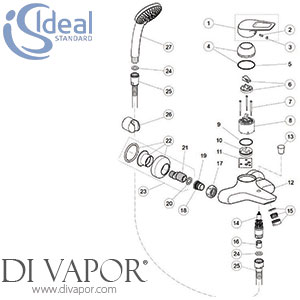 Ideal Standard Ceramix Blue Single Lever Bath Shower Mixer Tap Spare Parts - IDL DV 186